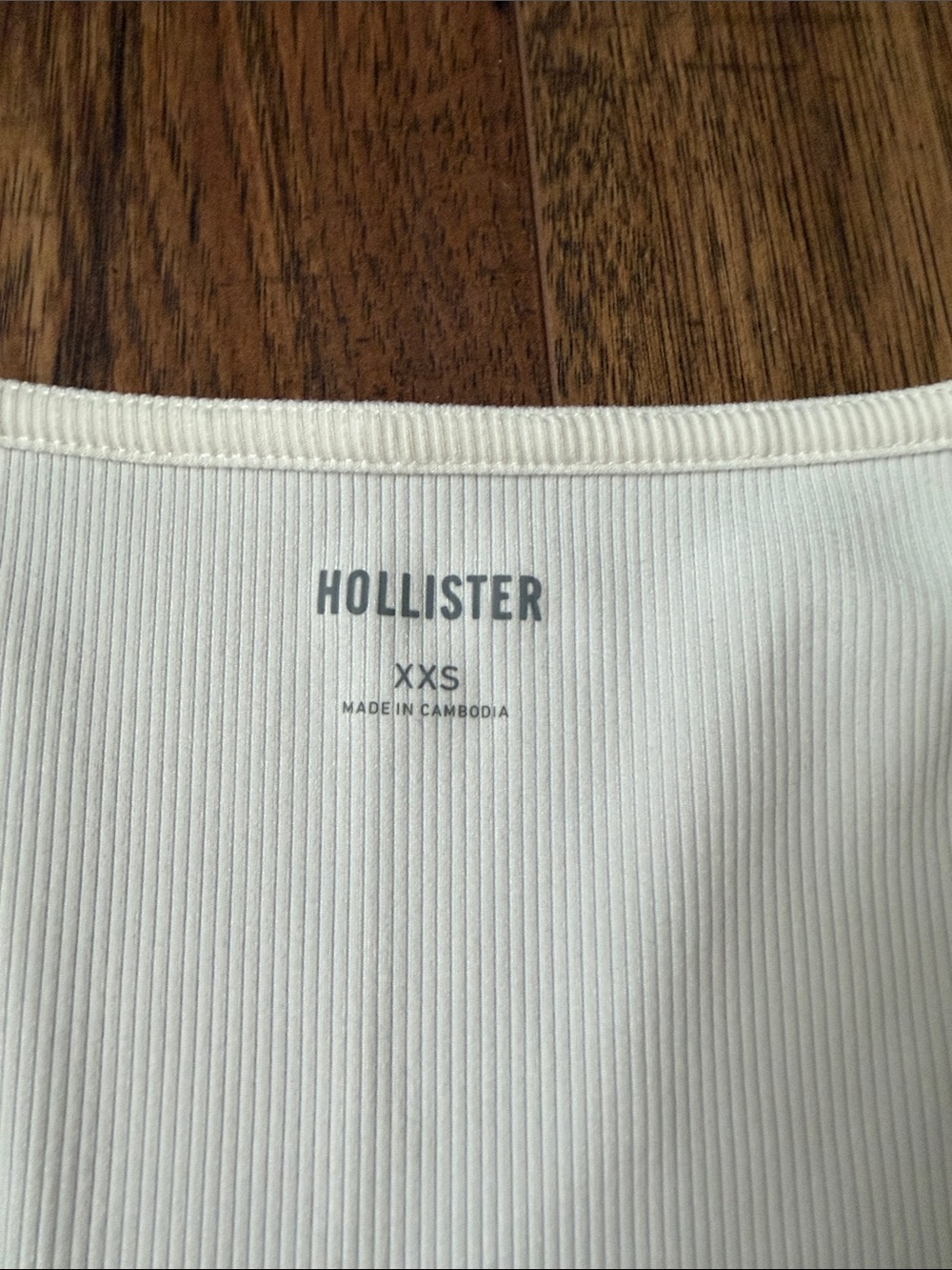 Hollister Cream Long-Sleeve Square Neck Top with Black Tie - Picture 2 of 2